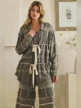 #1503 Oli & Hali Charcoal Artisan Patchwork Boho Set
